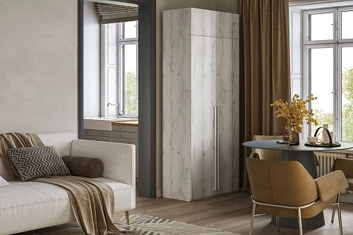 Шкаф распашной Лорена Бест-2 с антресолью Дуб Крафт Белый - фото 1