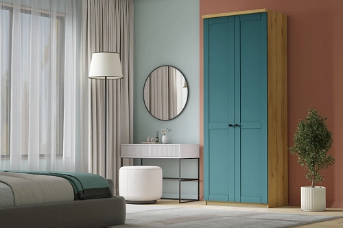 Шкаф распашной София РАХ-2 МДФ Аквамарин - фото 1