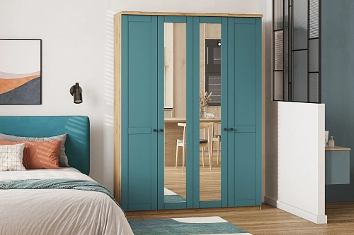 Шкаф распашной София РАХ-5 МДФ Аквамарин - фото 1