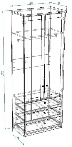 Шкаф распашной София РАХ-11 МДФ Белый - фото 3
