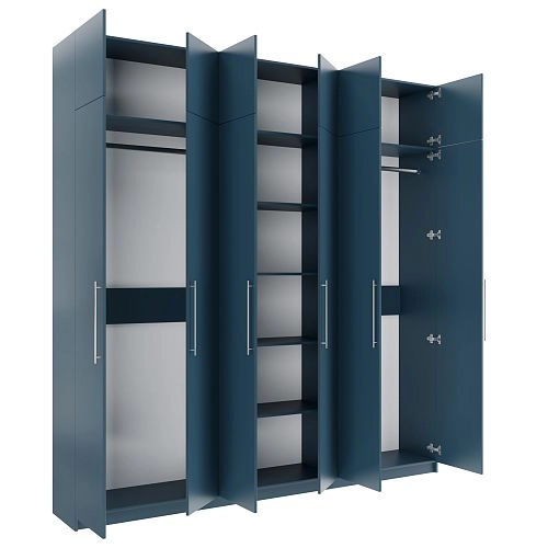 Шкаф распашной Калифорния-6 с антресолью Альби Полуночно-синий - фото 2