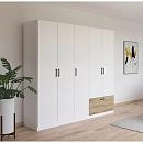 Шкаф распашной Бари-5 Белый / Дуб Бунратти