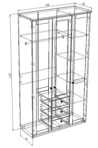 Шкаф распашной София РАХ-15 МДФ Белый - фото 3