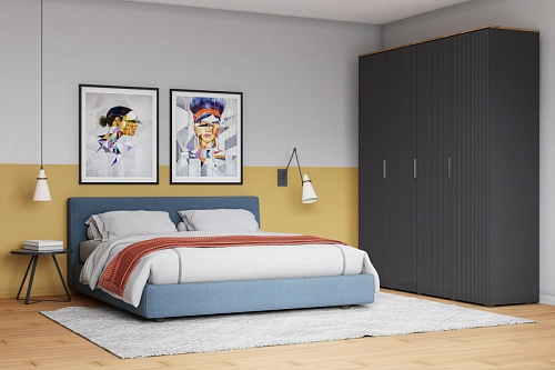 Шкаф распашной Салерно 4 Графит - фото 1