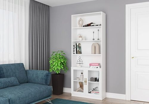 Книжный шкаф Карлос-022 Белый - фото 4