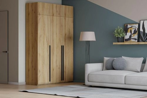 Шкаф распашной Лорена Пакс-3 с антресолью Дуб Золотистый - фото 1
