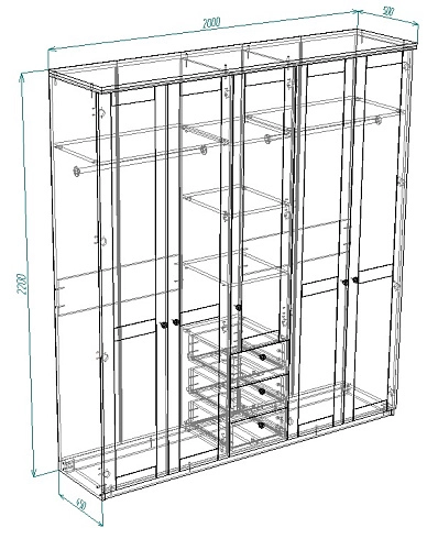 Шкаф распашной София РАХ-13 МДФ Кашемир - фото 3