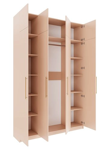 Шкаф распашной Калифорния-4 с антресолью Сатин - фото 3