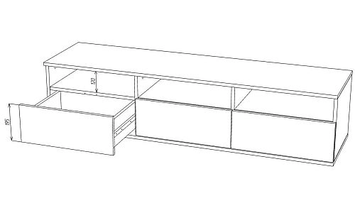 ТВ тумба Марвин Йорк фрезеровка 2 Графит - фото 3
