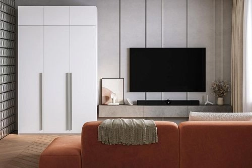 Шкаф распашной Лорена Бест-3 с антресолью Белый - фото 1