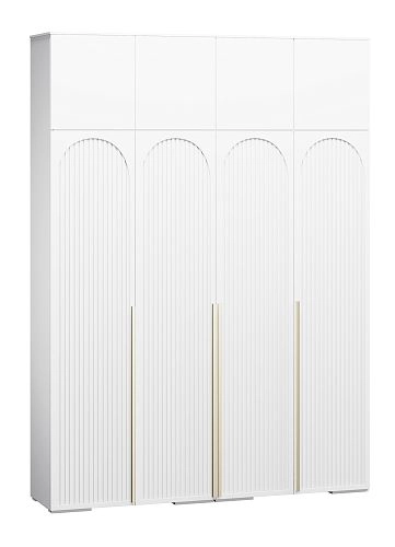 Шкаф распашной Брей-4 Хит с антресолью Белый - фото 4