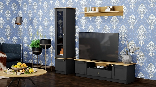 Стенка Прато-1 Черный - фото 1