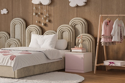 Тумба прикроватная Банни-1 Розовый Лайт - фото 1