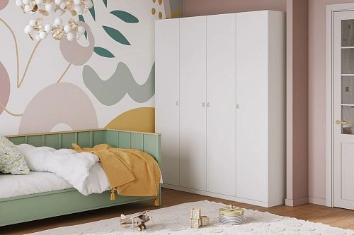 Шкаф распашной Скарабей-4 Белый - фото 1