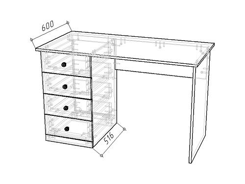 Письменный стол Банни-2 Розовый Лайт - фото 3