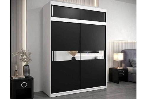 Шкаф-купе Бенито-2А Белый/Чёрный - фото 1