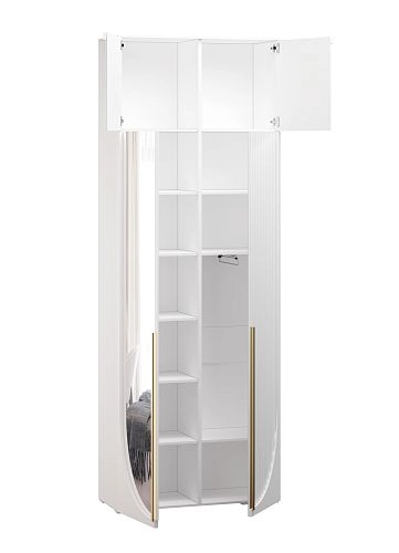 Шкаф распашной Брей-1.1 с антресолью Белый - фото 3