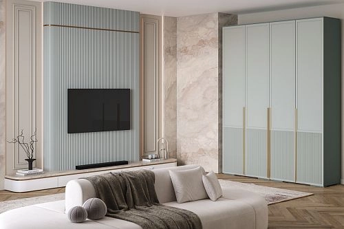 Шкаф распашной Телфорд-4 Сумеречный Голубой - фото 1