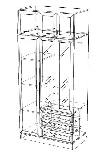 Шкаф распашной Лофт-7 - фото 2