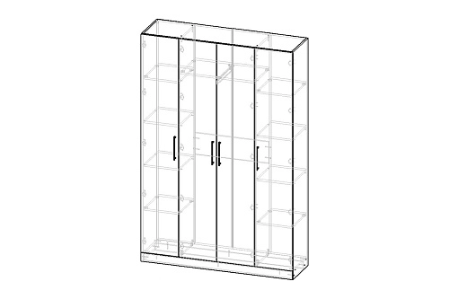Шкаф распашной Дольче-4 МДФ Мокко - фото 2