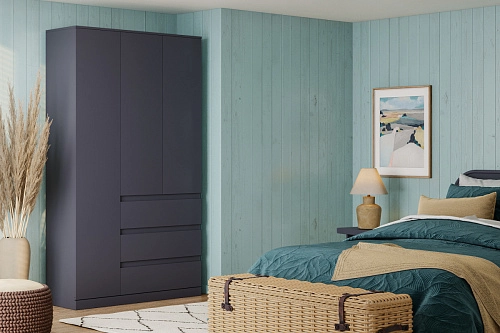 Шкаф распашной Стефани Мальм-3 Графит - фото 1