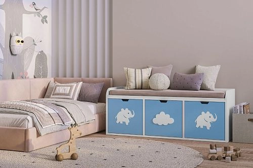 Стеллаж KIDS 8 Пастельно-Синий - фото 1