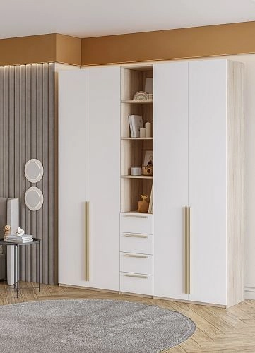 Шкаф распашной Хейсон-21 Белый Дуб Сонома - фото 2