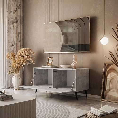 ТВ тумба Виго-2 на ножках Ателье Светлое - фото 3