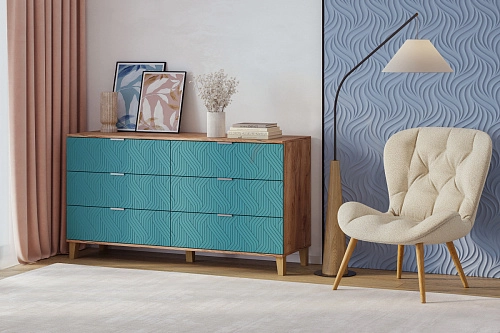 Комод Марвин 7 фрезеровка 3 Аквамарин - фото 1