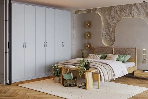 Шкаф распашной Монтана-6 Стальной Серый - фото 1