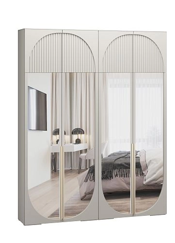 Шкаф распашной Брей-2.2 с антресолью Кашемир - фото 2