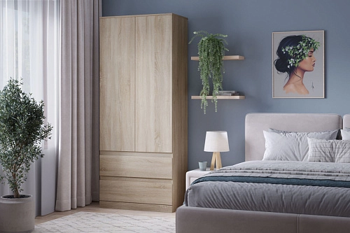 Шкаф распашной Стефани Мальм-2 Дуб Сонома - фото 1