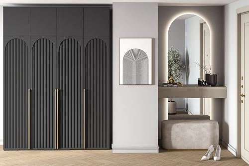 Шкаф распашной Брей-4 Хит с антресолью Черный - фото 1