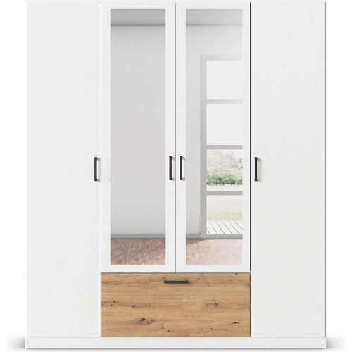 Шкаф распашной Бари-2 Белый / Дуб Бунратти - фото 3