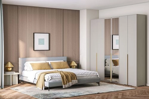 Шкаф распашной Солфорд 6 с зеркалами Кашемир - фото 1