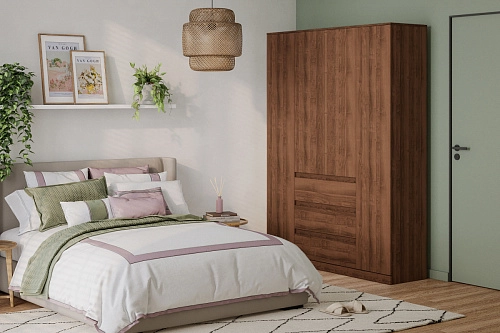 Шкаф распашной Стефани Мальм-4 Орех Экко - фото 1