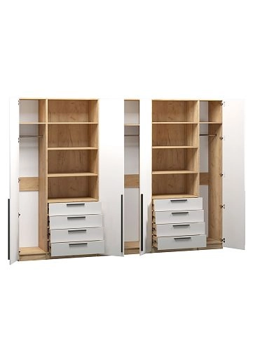 Шкаф распашной Хейсон-4 Белый Дуб Золотистый - фото 4