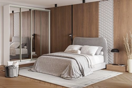 Шкаф-купе Борнео-4.5 Белый/Слоновая Кость - фото 1