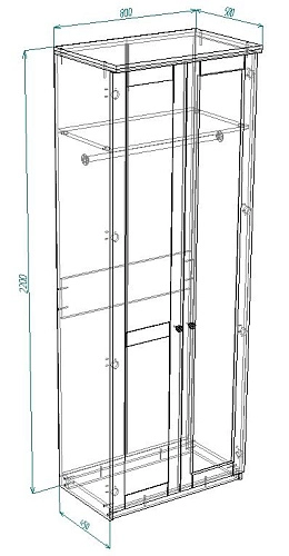 Шкаф распашной София РАХ-8 МДФ Белый - фото 3