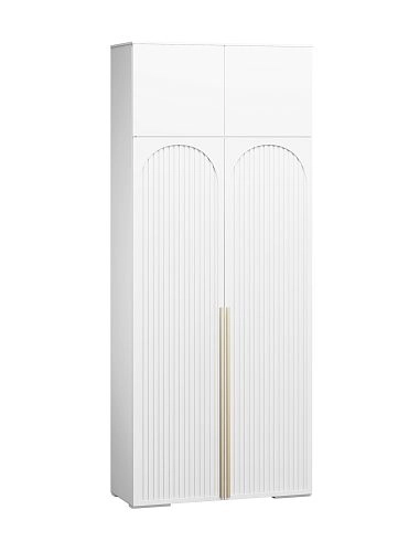 Шкаф распашной Брей-2 Хит с антресолью Белый - фото 4