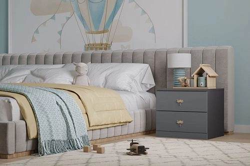 Тумба прикроватная Стрекоза-3 Графит - фото 1