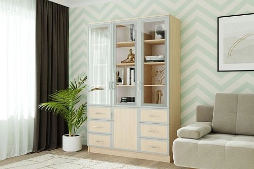 Книжный шкаф Альма-20 Дуб Молочный - фото 1