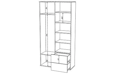 Шкаф распашной Марвин Йорк 3 фрезеровка 11 Аквамарин - фото 3