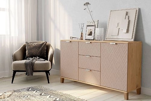 Комод Марвин Йорк 4 фрезеровка 4 Роза - фото 1