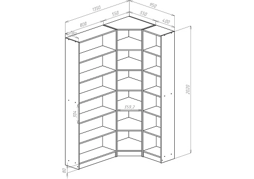 Шкаф для книг Билли-19 - фото 3