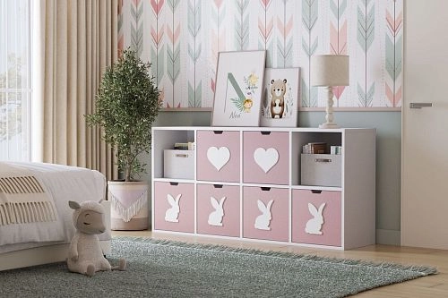 Стеллаж KIDS 4 Розовый Лайт - фото 1