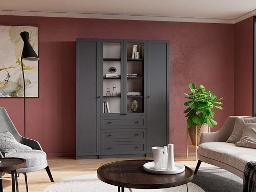 Шкаф для книг Билли Стольмин 45 Графит - фото 1