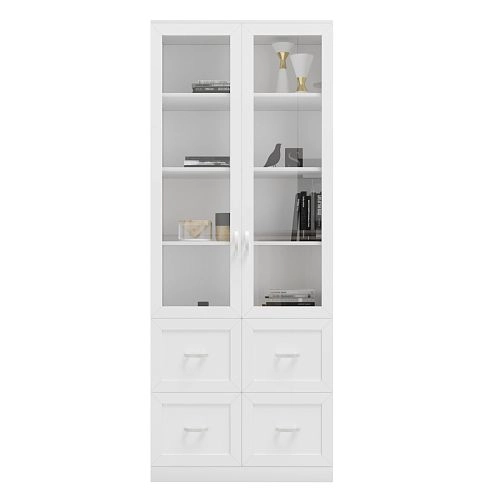 Книжный шкаф Библиограф 2.4 Квадро Белый - фото 4