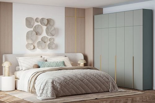 Шкаф распашной Солфорд 6 с антресолью Сумеречный Голубой - фото 1