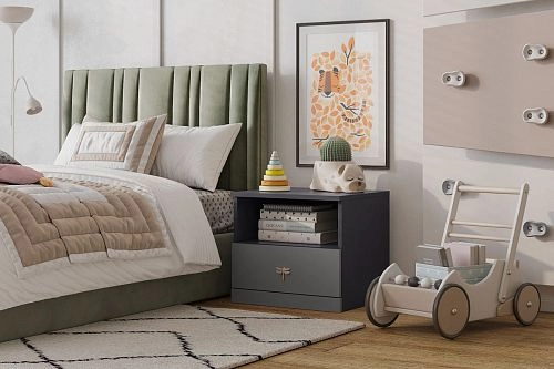 Тумба прикроватная Стрекоза-2 Графит - фото 1